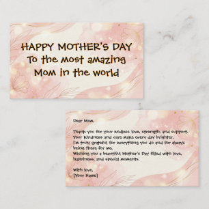 Correspondance Carte élégante de fête des mères à fleurs pour mam