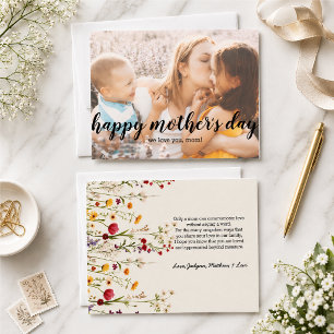 Correspondance Carte élégante de fête des mères avec photo