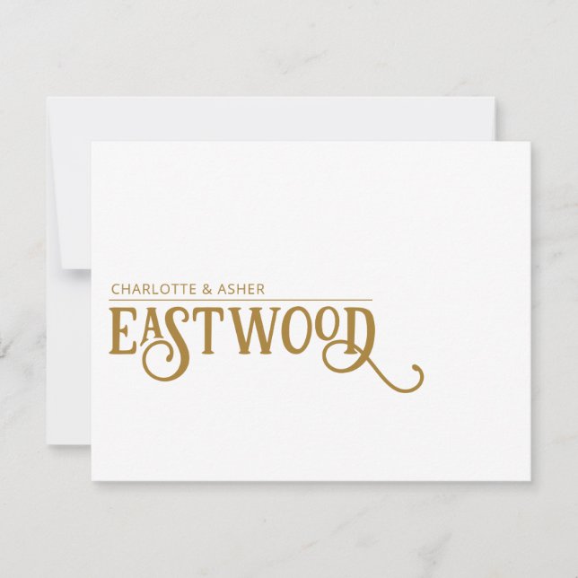 Correspondance Carte Gold Note du nom unique de couple (Devant)