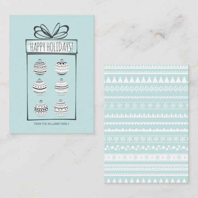 Correspondance Carte Mini Note de Noël (Devant / Derrière)