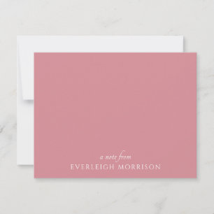 Correspondance Carte personnalisée de note plate rose Dusty