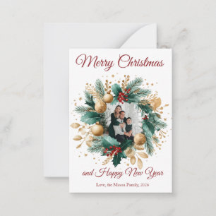 Correspondance Carte photo de couronne de Noël personnalisé