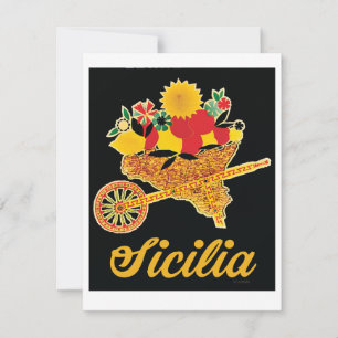 Correspondance Carte plat de l'affiche de voyage vintage Sicile -