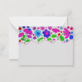 Correspondance Carte plate à motif de jardin floral aquarelle