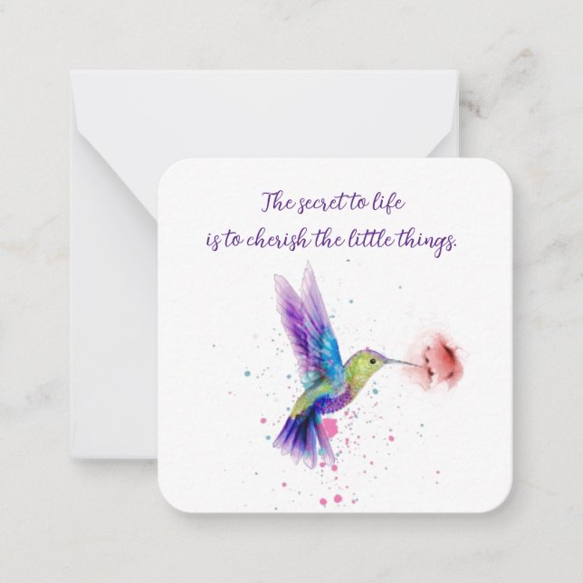 Correspondance Carte pour notes de colibri (Devant)