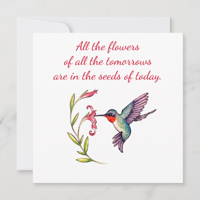 Correspondance Carte pour notes de colibri 5x5 (Devant)