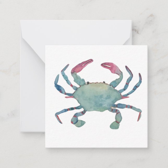 Correspondance Carte pour notes de crabe aquarelle (Devant)