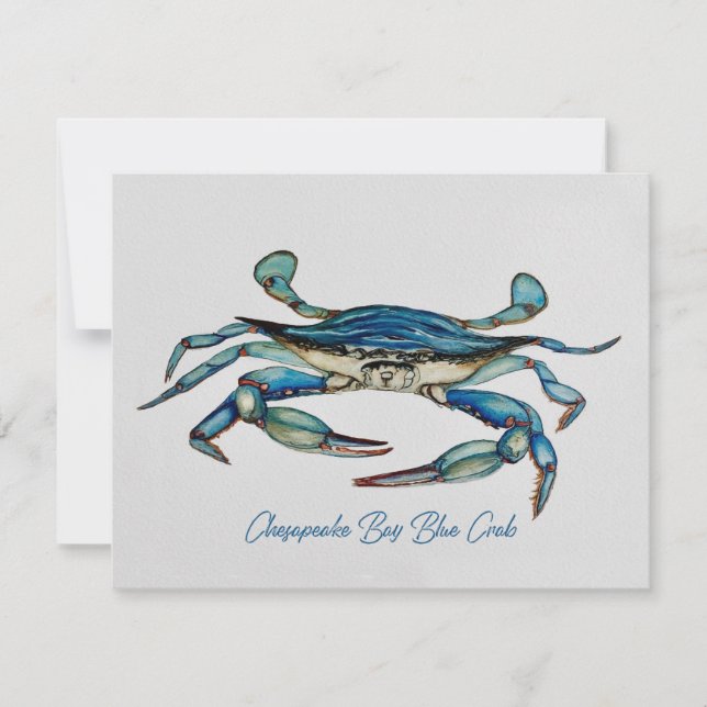 Correspondance Carte pour notes de crabe bleu de la baie Chesapea (Devant)