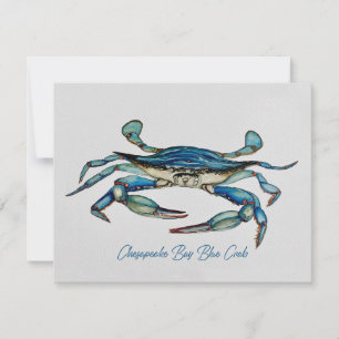 Correspondance Carte pour notes de crabe bleu de la baie Chesapea