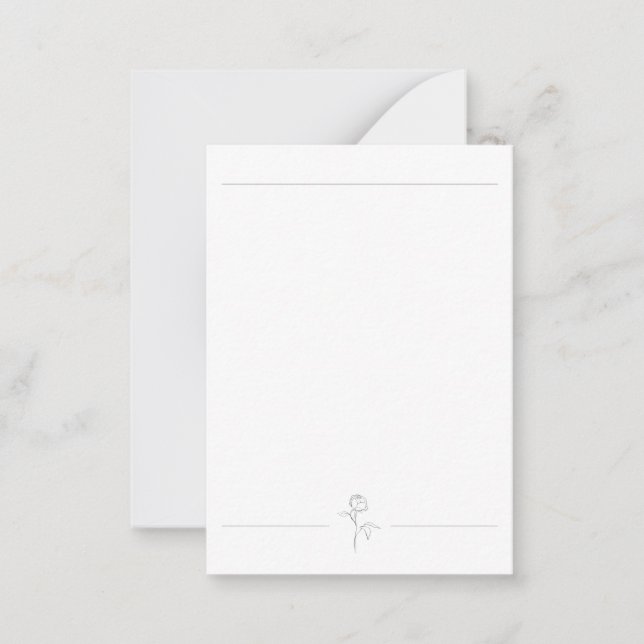 Correspondance Carte pour notes de dessin de ligne botanique (Devant)