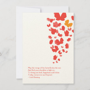 Correspondance Carte pour notes de vol papillon en rose, orange e
