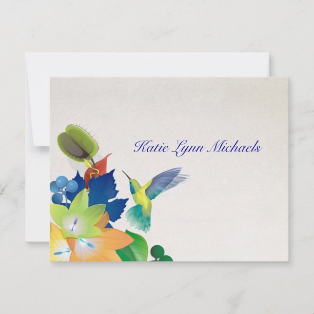 Correspondance Carte pour notes personnalisé de colibri (Devant)