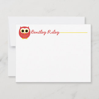 Correspondance Carte pour notes plat de la Chouette rouge