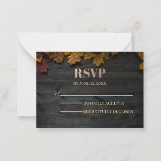 Correspondance Carte RSVP de mariage en bois vintage