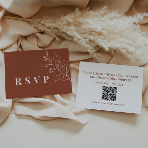 Correspondance Carte RSVP de mariage Floral en terre cuite avec c