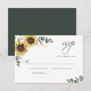 Correspondance Carte RSVP de mariage floral Eucalyptus tournesol