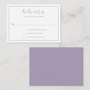 Correspondance Carte RSVP de mariage mini violet Dusty traditionn