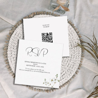 Correspondance Carte RSVP de mariage minimaliste simple