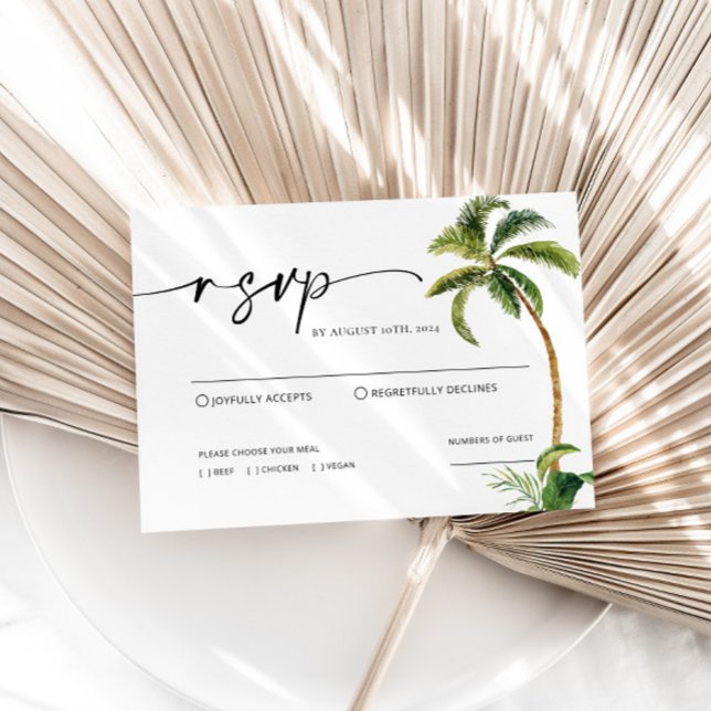 Correspondance Carte RSVP de mariage pour palmiers tropicaux (Créateur téléchargé)