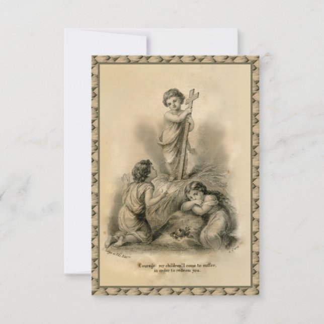 Correspondance Carte Sainte ancienne de l'Enfant Jésus en croix p (Devant)