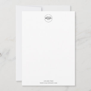 Correspondance Carte simple de note minimaliste du logo rond