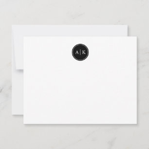Correspondance Carte simple minimaliste de monographie en cercle 