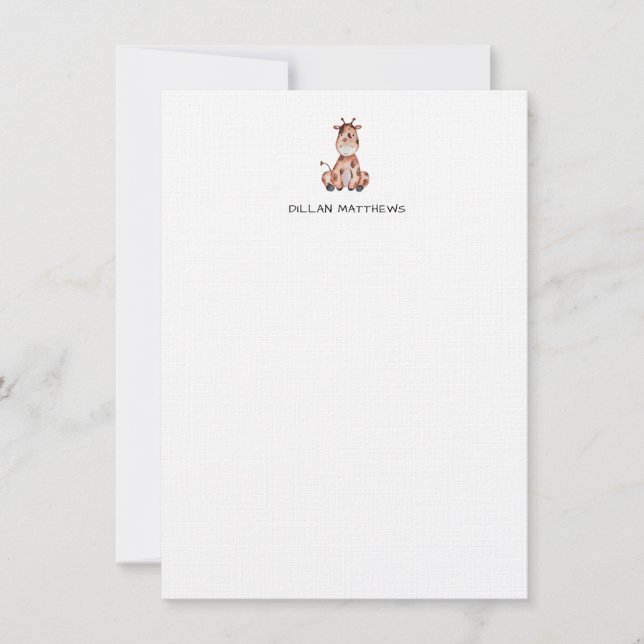 Correspondance C'est une carte de billet Giraffe (Devant)