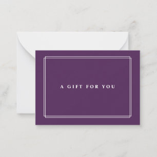 Correspondance Chic Blush   Elegant Purple Carte de Certificat Ca