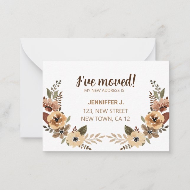 Correspondance Chic Flora J'ai déménagé Nouvelle carte de Faire-p (Devant)