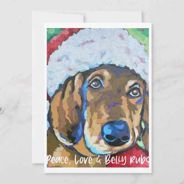 Correspondance Chien avec Santa Hat carte de voeux (Devant)