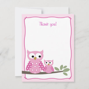 Correspondance Chouettes de Hoot Rose Flat Merci carte de note
