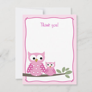 Correspondance Chouettes de Hoot Rose Flat Merci carte de note