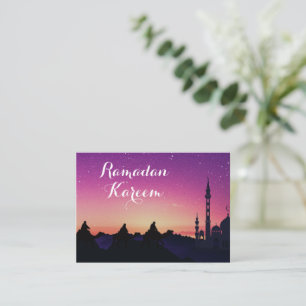 Correspondance Ciel Violet Sur La Carte De L'Aïd Moubarak De Nuit