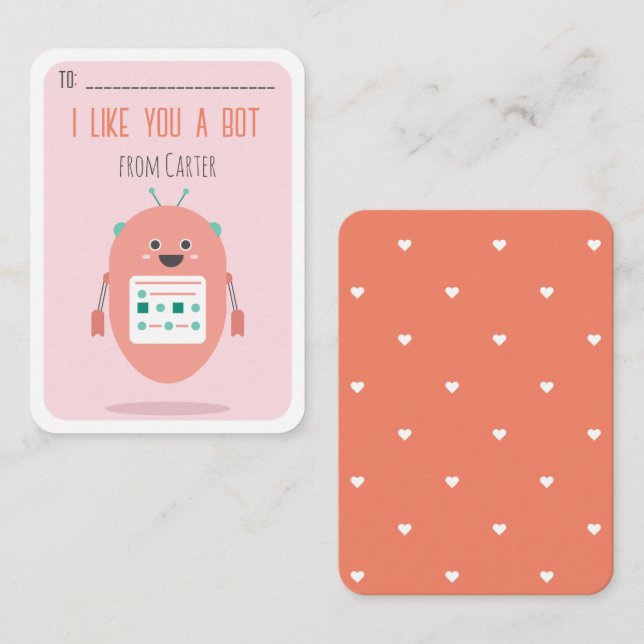 Correspondance Classe Saint-Valentin Comme vous une carte de bate (Devant / Derrière)