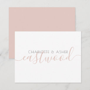 Correspondance Couple Nom Dusty Pink Monogramme Carte de note