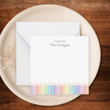 Crayons Arc-en-Ciel Carte de Note Personnalisée po