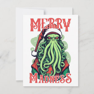 Correspondance Cthulhu Père Noël Joyeux Regard de folie Carte XMA