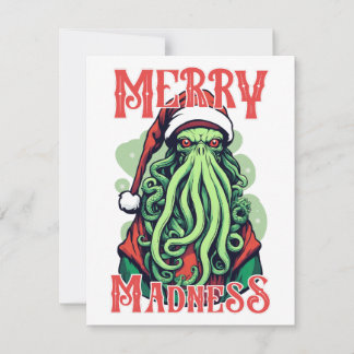 Correspondance Cthulhu Père Noël Joyeux Regard de folie Carte XMA