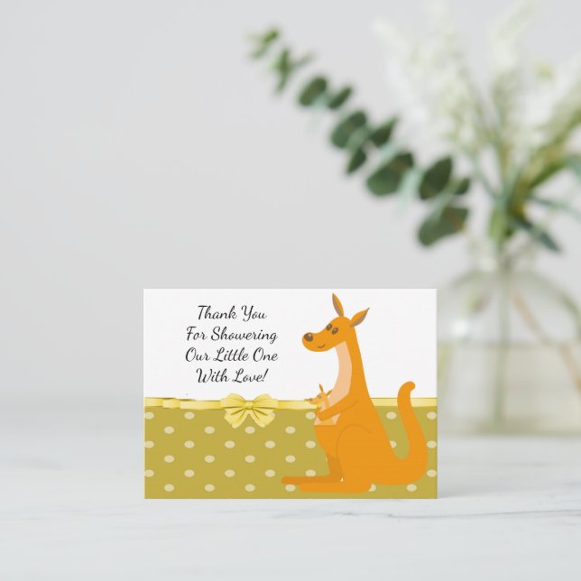 Correspondance Cute Kangaroo Et Son Bébé Carte de remerciements (Debout devant)