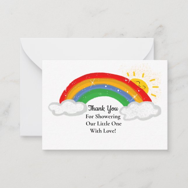 Correspondance Cute Sunshine Rainbow Carte de remerciements (Devant)