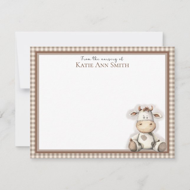 Correspondance De la Nursery Of Baby shower Merci Carte pour note (Devant)