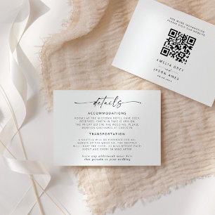 Correspondance Design élégant Script Mariage Détails Carte de not