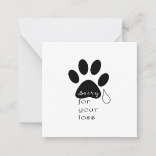 Correspondance Désolé pour votre perte Pet carte de sympathie