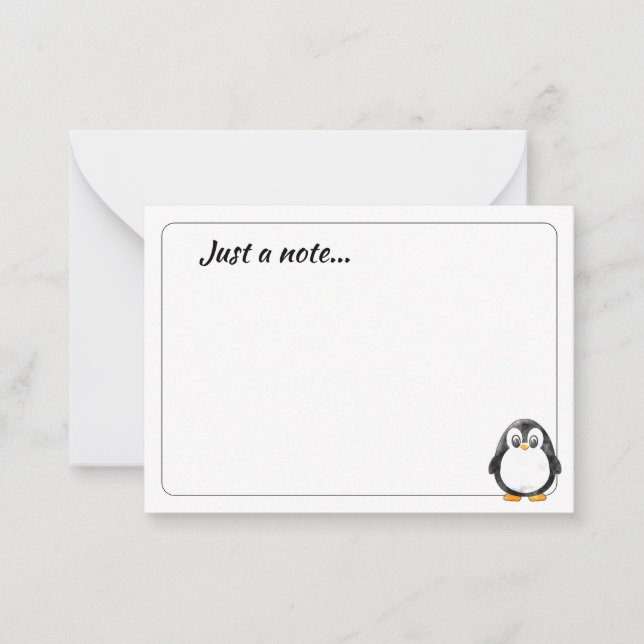 Correspondance Dessin animé de pingouin mignon Carte blanche just (Devant)