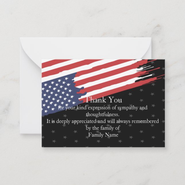 Correspondance Drapeau américain après Carte de remerciements fun (Devant)