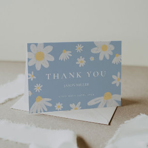 Correspondance Dusty Blue Daisy Carte de remerciements