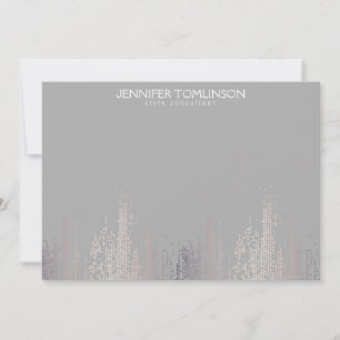 Correspondance Elégant Blush Confetti Motif de pluie Carte pour n