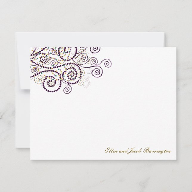 Correspondance Elegant Boho pourpre Spirales Mariage Carte de rem (Devant)