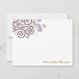 Correspondance Elegant Boho pourpre Spirales Mariage Carte de rem