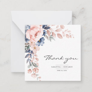 Correspondance Élégant Carte de remerciements végétal rose